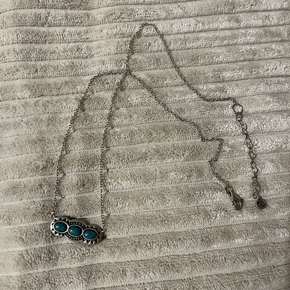 Silpada Sterling Silver and Turquoise Stamped Necklace